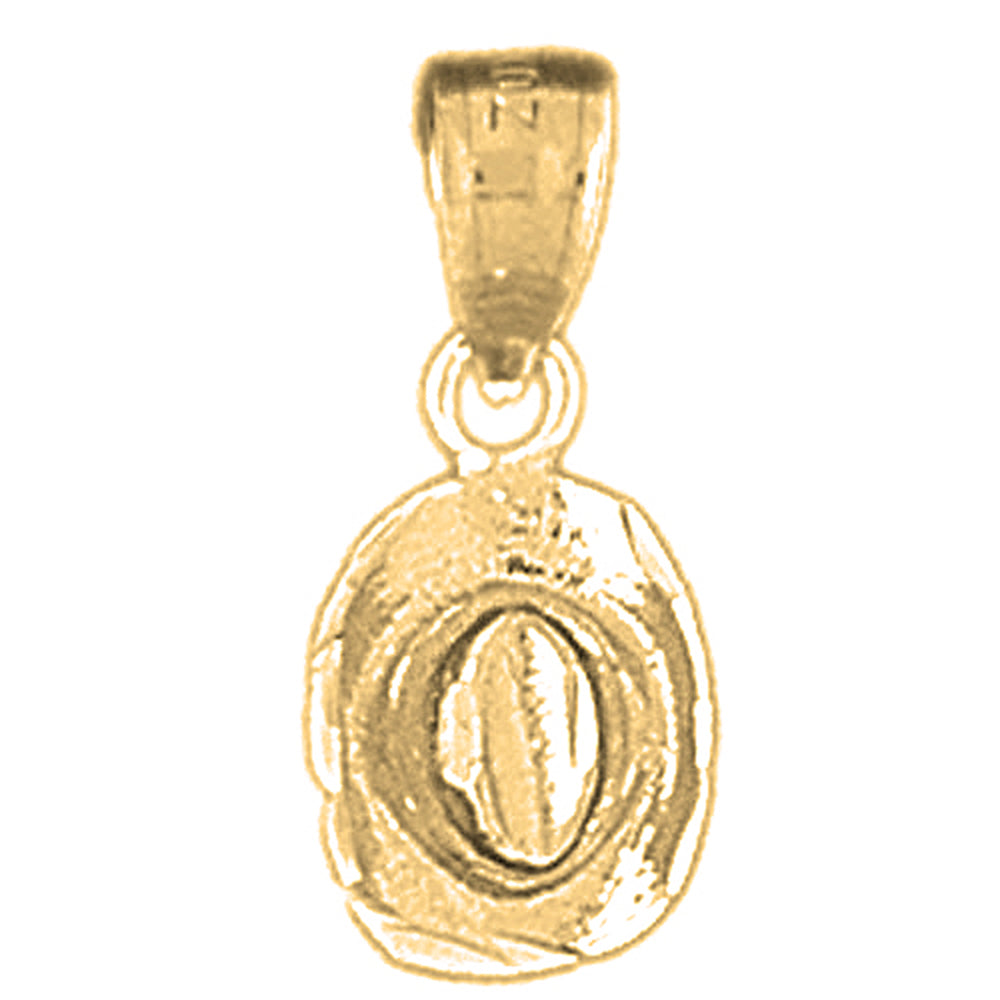 Yellow Gold-plated Silver 3D Cowboy Hat Pendant