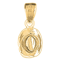 Yellow Gold-plated Silver 3D Cowboy Hat Pendant