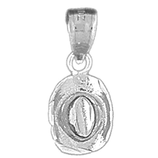 Sterling Silver 3D Cowboy Hat Pendant