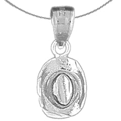 Colgante de sombrero de vaquero 3D de plata de ley (bañado en rodio o oro amarillo)