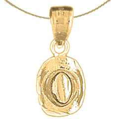 Colgante de sombrero de vaquero 3D de plata de ley (bañado en rodio o oro amarillo)