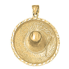 Yellow Gold-plated Silver 3D Sombrero Pendant