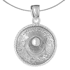 Colgante Sombrero 3D de plata de ley (bañado en rodio o oro amarillo)