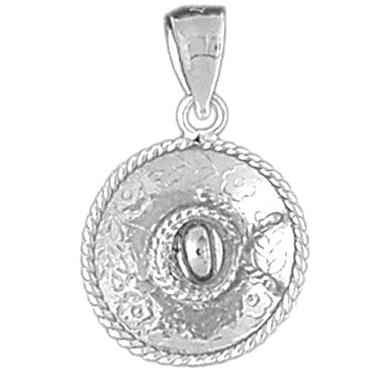 Sterling Silver 3D Sombrero Pendant