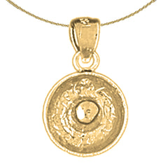 Sterling Silver 3D Sombrero Pendant (Rhodium or Yellow Gold-plated)