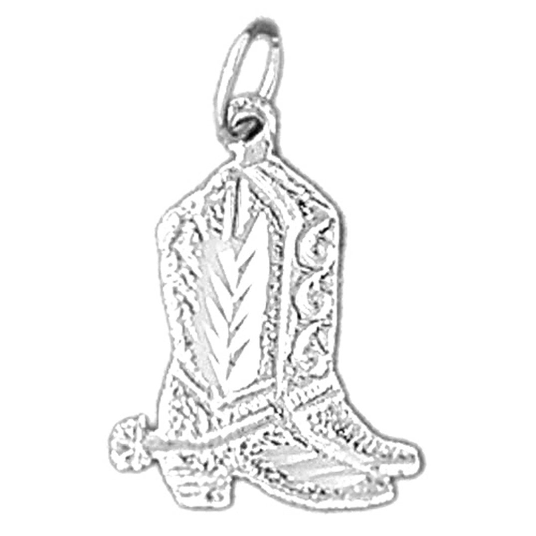 Sterling Silver Cowboy Boots Pendant