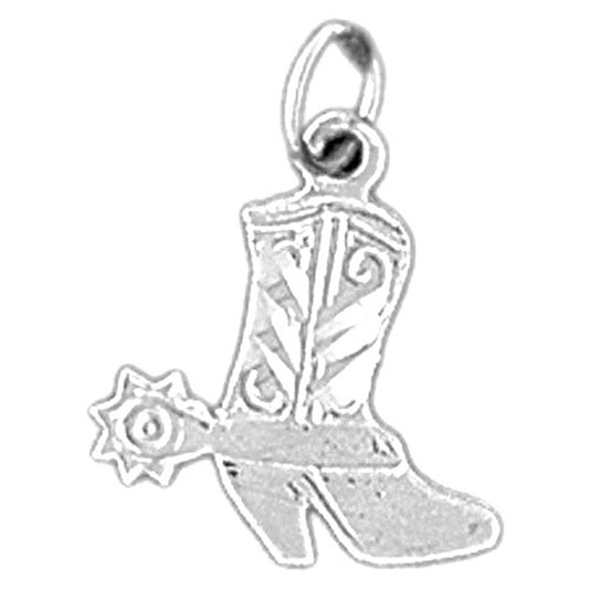 Sterling Silver Cowboy Boots Pendant