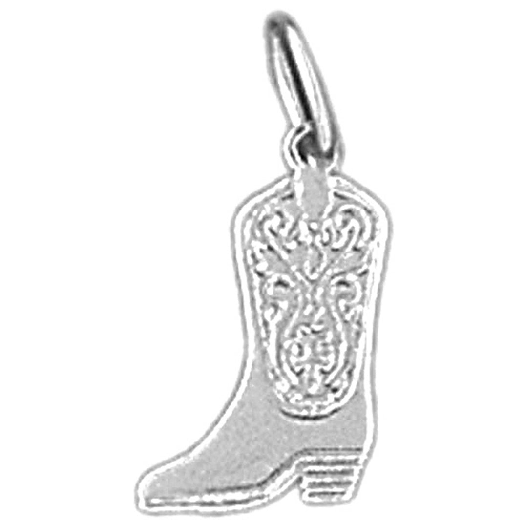 Sterling Silver Cowboy Boots Pendant