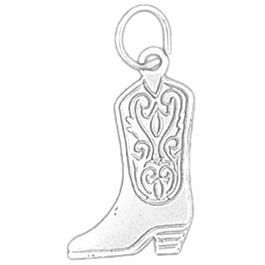 Sterling Silver Cowboy Boots Pendant