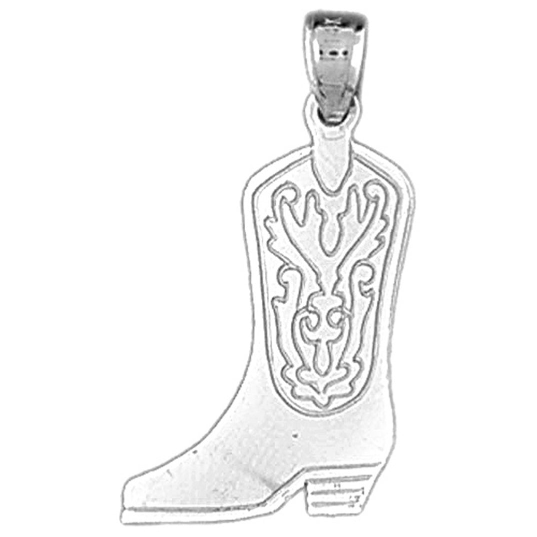 Sterling Silver Cowboy Boots Pendant
