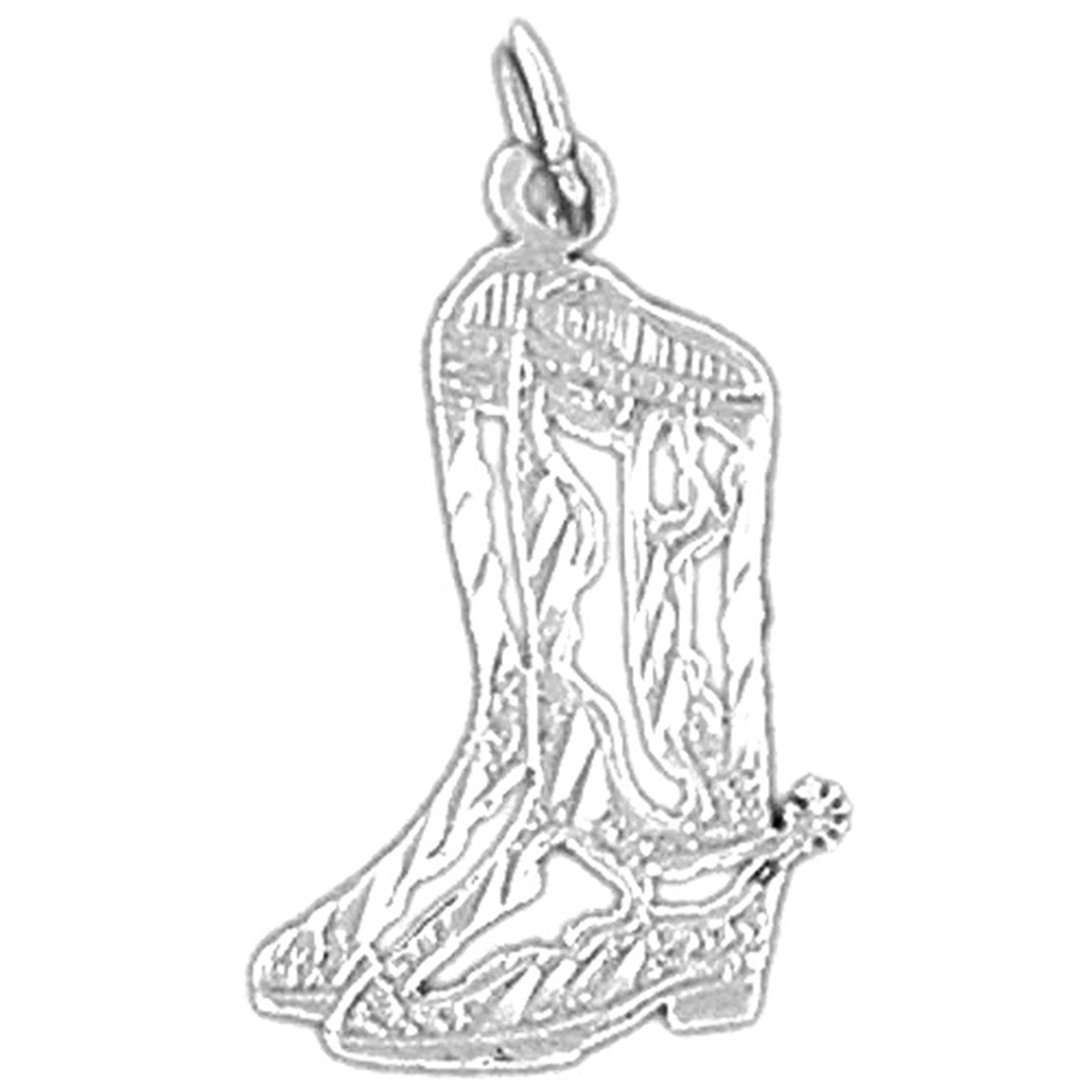Sterling Silver Cowboy Boots Pendant