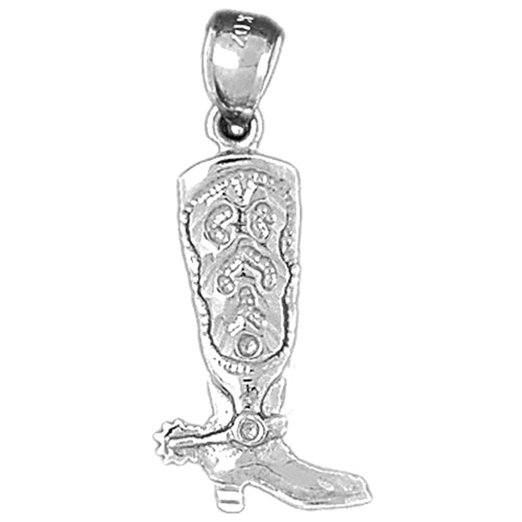 Sterling Silver Cowboy Boots Pendant