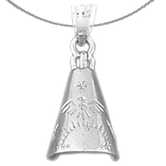 Sterling Silver Teepee Pendant (Rhodium or Yellow Gold-plated)