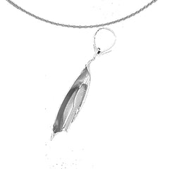 3D-Kanu-Anhänger aus Sterlingsilber (rhodiniert oder gelbgoldbeschichtet)