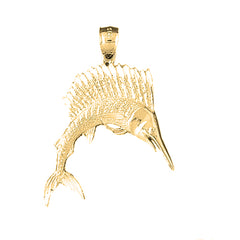 Yellow Gold-plated Silver Sailfish Pendant