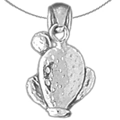 Colgante de cactus 3D de plata de ley (bañado en rodio o oro amarillo)