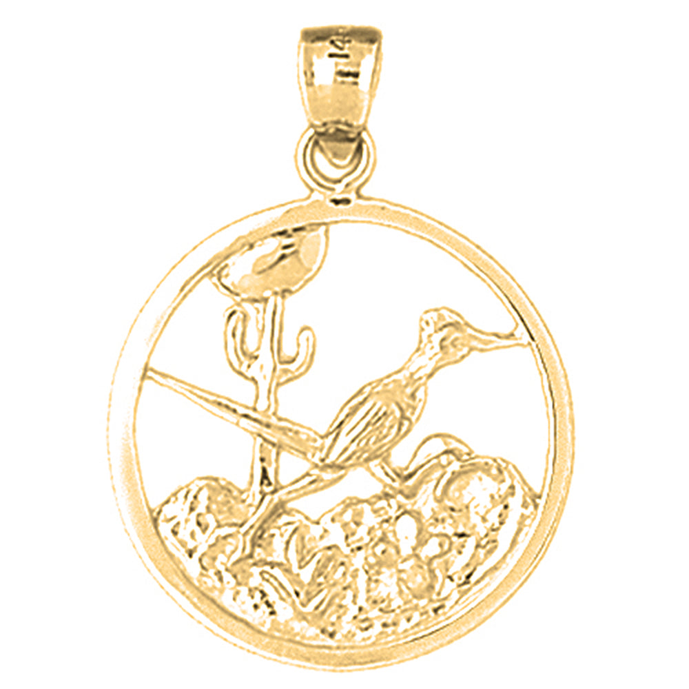 Yellow Gold-plated Silver Desert Scene Pendant