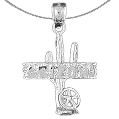 Anhänger „Arizona-Kaktus“ aus Sterlingsilber (rhodiniert oder gelbvergoldet)