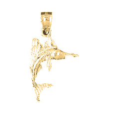 Yellow Gold-plated Silver Sailfish Pendant