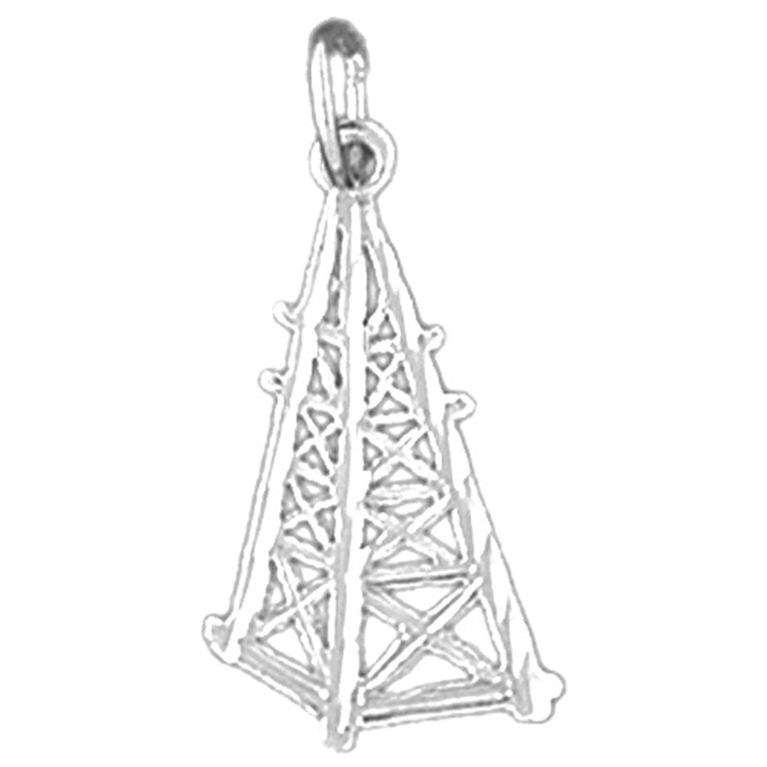 Sterling Silver Oil Well, Oil Rig Pendant