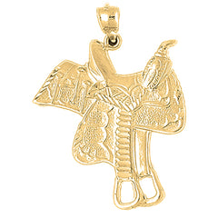 Yellow Gold-plated Silver Saddle Pendant