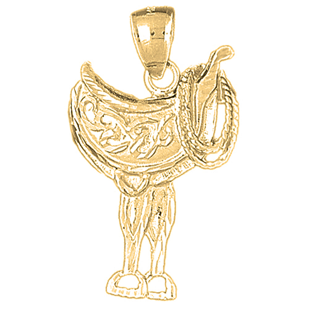 Yellow Gold-plated Silver Saddle Pendant