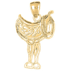 Yellow Gold-plated Silver Saddle Pendant