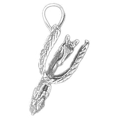 Sterling Silver 3D Spurs Pendant