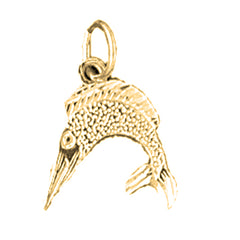 Yellow Gold-plated Silver Sailfish Pendant