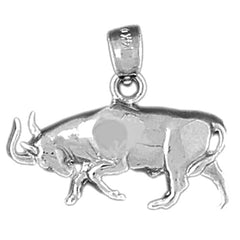 Sterling Silver Wheel With Steer Head Pendant