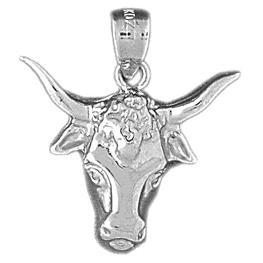 Sterling Silver Steer Head Pendant