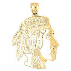 Yellow Gold-plated Silver Indian Head Pendants