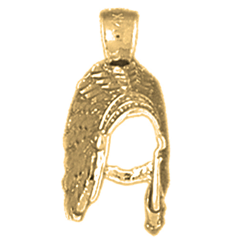 Yellow Gold-plated Silver 3D Indian Feather Pendants