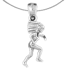 Sterling Silver 3D Indian Pendants (Rhodium or Yellow Gold-plated)