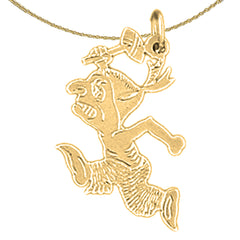 Sterling Silver Indian Pendants (Rhodium or Yellow Gold-plated)