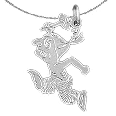 Sterling Silver Indian Pendants (Rhodium or Yellow Gold-plated)