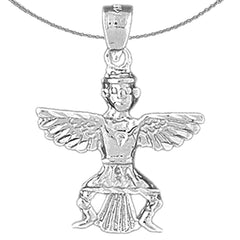 Anhänger mit indischen Symbolen aus Sterlingsilber (rhodiniert oder gelbvergoldet)