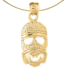 Anhänger mit indischen Symbolen aus Sterlingsilber (rhodiniert oder gelbvergoldet)