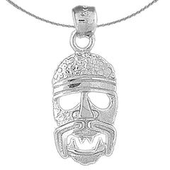 Anhänger mit indischen Symbolen aus Sterlingsilber (rhodiniert oder gelbvergoldet)