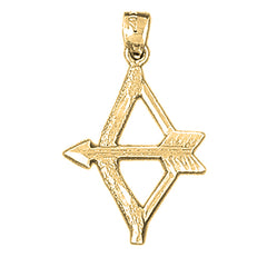 Yellow Gold-plated Silver Bow And Arrow Pendant