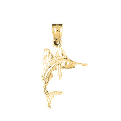 Yellow Gold-plated Silver Sailfish Pendant