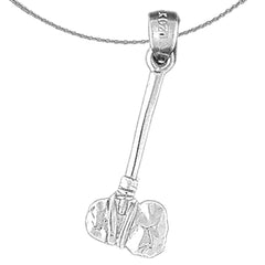 Sterling Silver 3D Ax Pendant (Rhodium or Yellow Gold-plated)