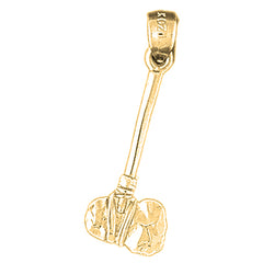 Yellow Gold-plated Silver 3D Ax Pendant