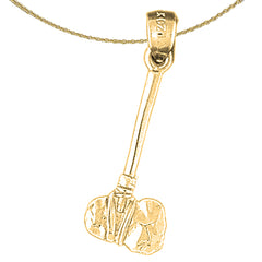 Sterling Silver 3D Ax Pendant (Rhodium or Yellow Gold-plated)