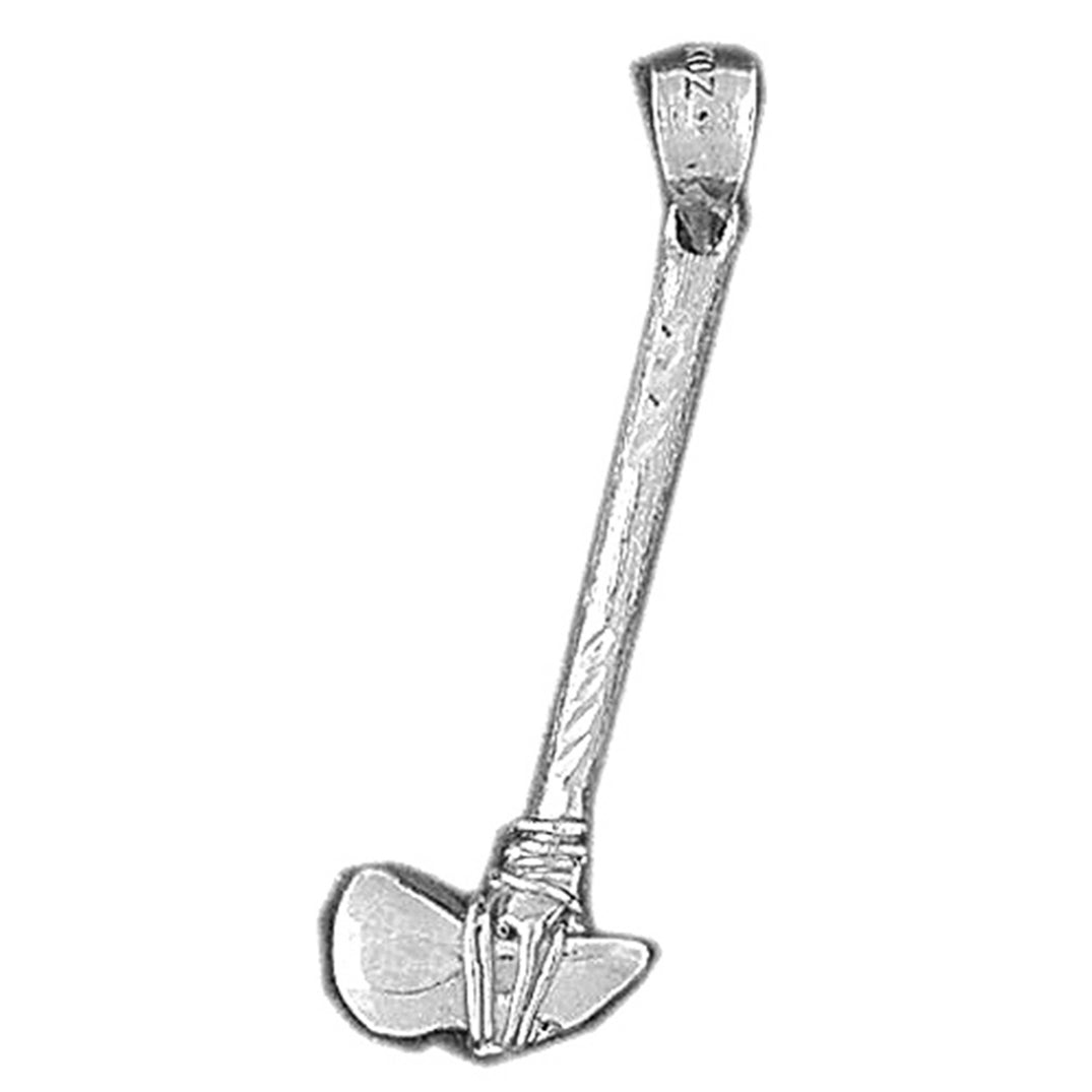 Sterling Silver 3D Ax Pendant