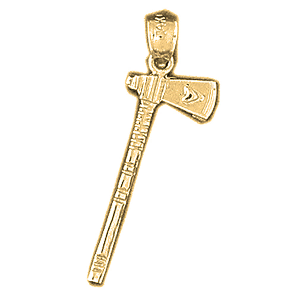 Yellow Gold-plated Silver Ax Pendant
