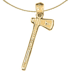 Axt-Anhänger aus Sterlingsilber (rhodiniert oder gelbvergoldet)