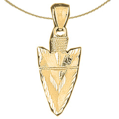 3D-Pfeilspitzenanhänger aus Sterlingsilber (rhodiniert oder gelbgoldbeschichtet)