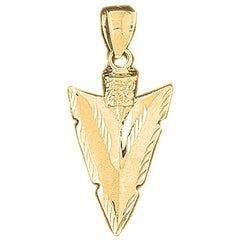 Yellow Gold-plated Silver Arrowhead Pendant