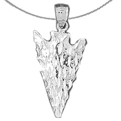 Sterling Silver Arrowhead Pendant (Rhodium or Yellow Gold-plated)